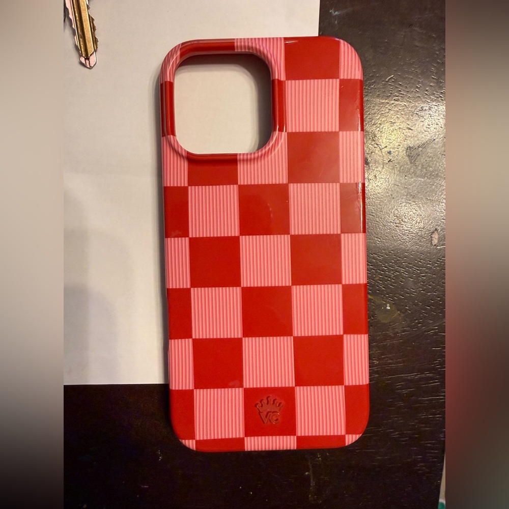 Velvet Caviar Red and Pink Checkered Phone Case